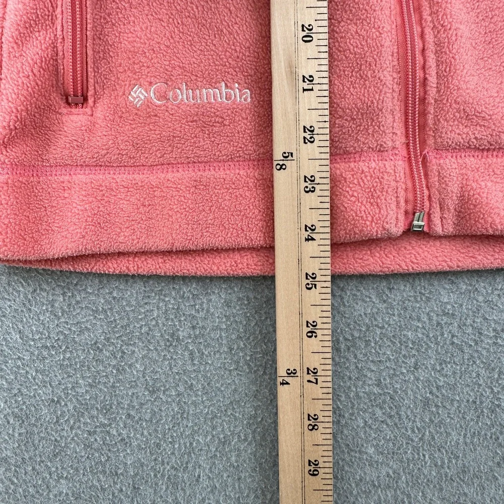 Columbia Vest Womens S Pink WL1017 Benton Springs Fleece Full Zip Outdoor Pocket